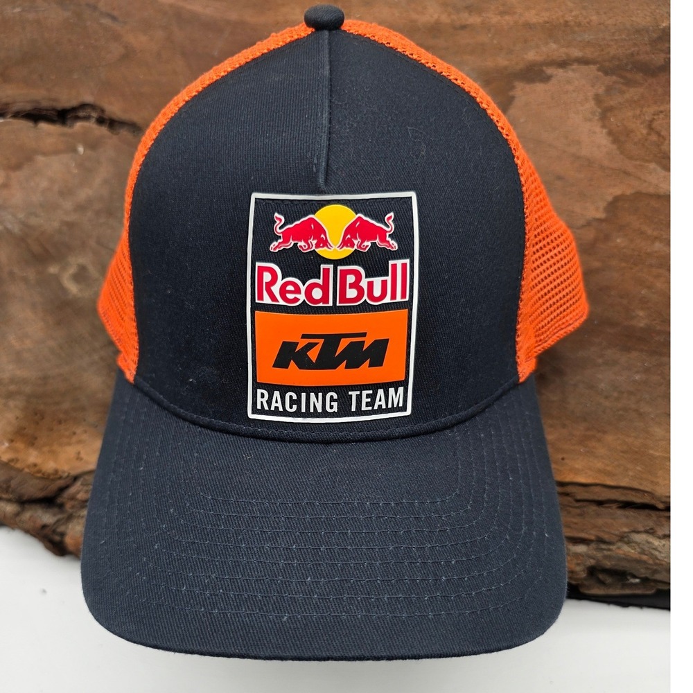 Red Bull KTM Racing Team Trucker Hat Mens OSFA Navy Orange Snapback Cap